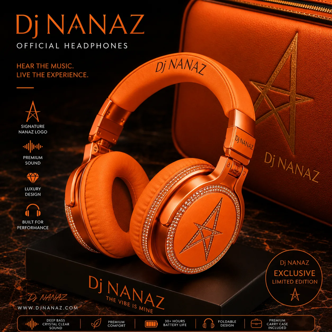 Orange Limited Edition DJ Nanaz headphones